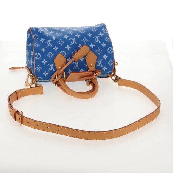 LOUIS VUITTON Monogram Speedy P9 Bandouliere 25 Bag Blue M24424 LV Auth 139046SM - Picture 9 of 15